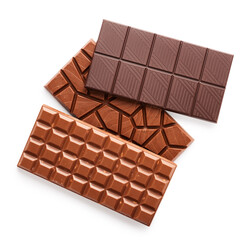 Chocolate bar isolated on white background