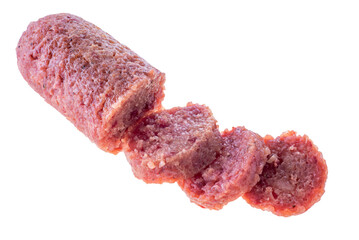 Sliced sausage Italian cotechino isolated