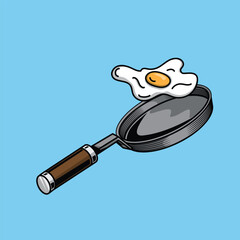 frying pan and fried egg graphic