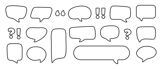 Illustration Vector Graphic of A Dynamic Icon Pack for Chat and Communication Applications, Speech Bubbles Line Icon Set