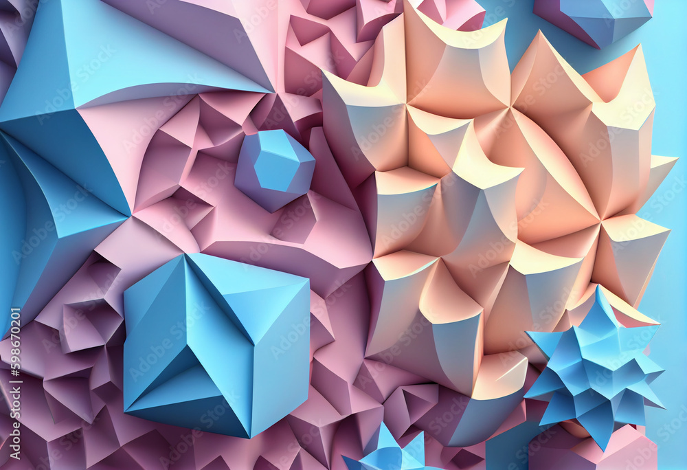 Poster beautiful abstract made of cubes background 3d colors. generative ai technology.