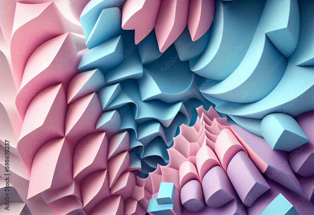 Poster beautiful abstract made of cubes background 3d colors. generative ai technology.