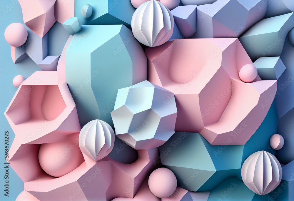 Poster beautiful abstract made of cubes background 3d colors. generative ai technology.