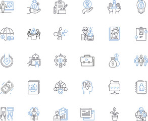 Taxation line icons collection. Deductions, Income, Filing, Refund, Revenue, Bracket, Audit vector and linear illustration. Compliance,Exemption,Liability outline signs set Generative AI
