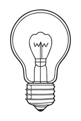 light bulb silhouette vector, Isolated on white background. Black in color.