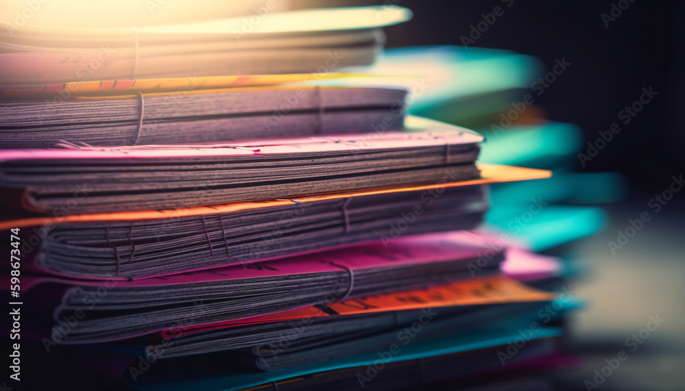 Poster a large heap of old textbooks and documents generated by ai