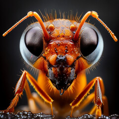 extreme close-up of an ant generative AI