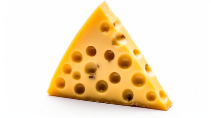 Emmental cheese triangle Swiss cheese isolated on white background Ai generated image