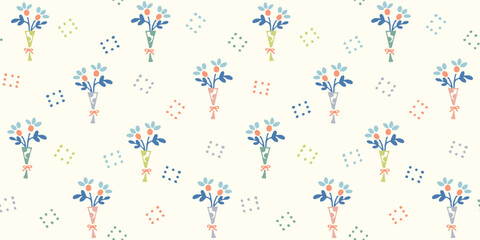 Floral seamless pattern. Vector illustration for background, card, invitation, banner, social media post, poster, mobile apps, advertising.