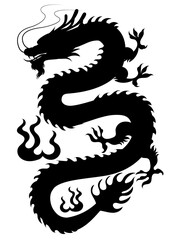 Chinese dragon silhouette