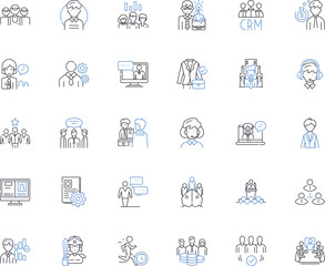 Profession line icons collection. Accountant, Architect, Attorney, Baker, Barber, Carpenter, Chef vector and linear illustration. Coach,Dentist,Designer outline signs set Generative AI