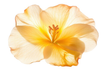 Fototapeta na wymiar Yellow Hibiscus flower on transparent background. Generative AI illustration