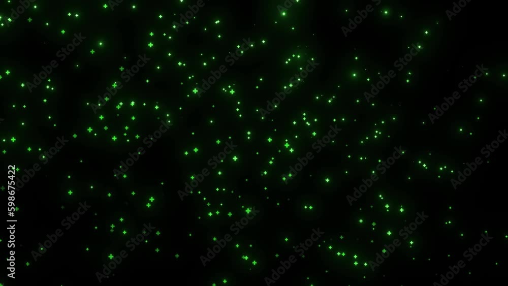 Poster particle falling on dark black background. particle falling from space