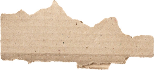 Brown Cardboard paper piece isolated on white background