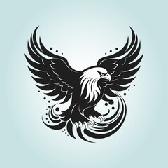 Beautiful eagle logo. Eagle logo with wings. Eagle flight