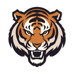 Obraz premium Tiger head mascot logo isolated on white background. tiger logo
