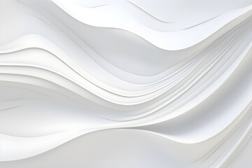 Abstract White Background With Waves: AI Generated Image