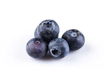 Blueberries on white background