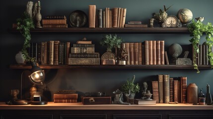 shelf with books on the shelf