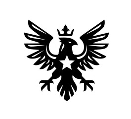 Black eagle symbol, design emblem. Generative AI