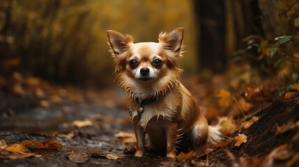 Running Wild. Spirited Chihuahua Embarks on an Adventurous Sprint across the Sun-Kissed Desert, Framed by Majestic Mountains. AI Generative