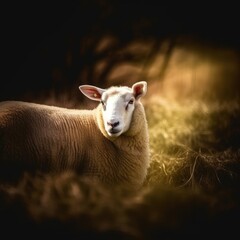 Obraz premium animal, sheep, lamb, farm, goat, grass, agriculture, mammal, baby, nature, wool, meadow, white, spring, livestock, field, green, rural, farming, animals, domestic, mother, pasture, child, kid