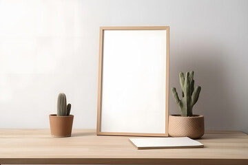 Empty frame on the wall - Generative AI