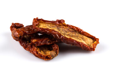dried tomatoes on white background