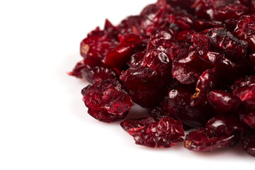 Dried cranberries  on white