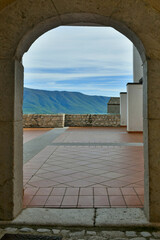 An entrance arch to a panoramic terrace in Guardia Sanframondi, an ancient town in the province of...