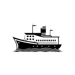 Obraz premium Boat | Minimalist and Simple Silhouette - Vector illustration
