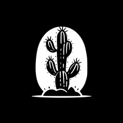 Cactus | Black and White Vector illustration