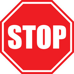 Traffic rules warning stop symbol. Red Stop Sign logo isolated on white background. [Converted]