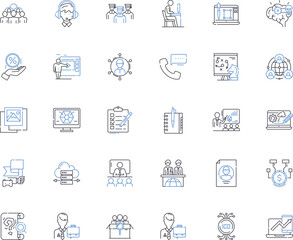 Gathering line icons collection. Meetup, Reunion, Convene, Assembly, Rally, Get-together, Gathering vector and linear illustration. Muster,Congregate,Confer outline signs set Generative AI