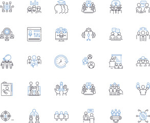 Executive summit line icons collection. Conference, Nerking, Leadership, Strategy, Innovation, Education, Collaboration vector and linear illustration. Success,Synergy,Growth outline Generative AI