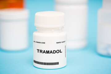 Tramadol medication In plastic vial