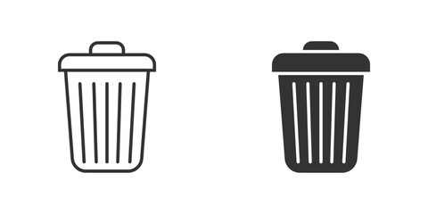 Trash can icon. Bin icon. Simple design. Vector illustration.