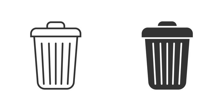 Trash can icon. Bin icon. Simple design. Vector illustration.