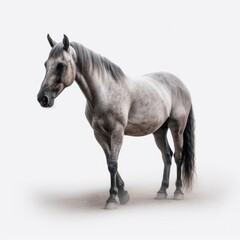Obraz premium horse, animal, brown, farm, foal, nature, stallion, grass, mammal, mare, field, horses, isolated, pasture, standing, equine, meadow, white, green, equestrian, mane, chestnut, animals, beautiful, colt