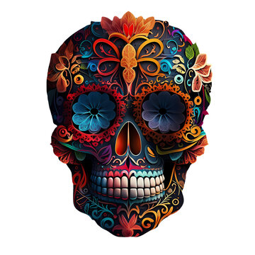 Mexican day of the death skull , sugar skull illustration
