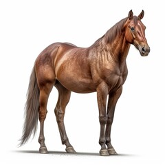 Horse isolated on white background (Generative AI)