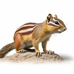 Obraz premium Chipmunk isolated on white background (Generative AI)