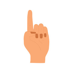 Mudra dragon tooth, flat illustration isolated on white background, hand gesture