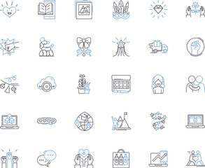 decorative arts line icons collection. Embroidery, Pottery, Glassblowing, Ceramics, Tapestry, Calligraphy, Mosaic vector and linear illustration. Engraving,Metalsmithing,Woodcarving Generative AI