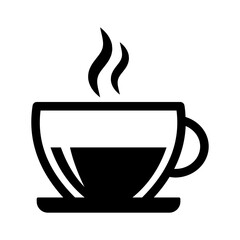 Cup of coffee or tea icon.  Hot drinks glasses symbols vector illustration