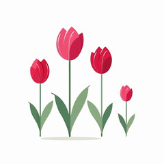 Set of colorful tulip vector art.