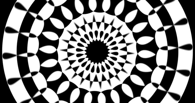 White and Black Simple mandala Rotating Background
