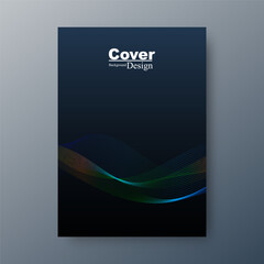 Fototapeta premium Creative colors line blend effect on cover design template with space for place text for flyer, book, brochure or poster. 