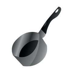 Clean saucepan on white background