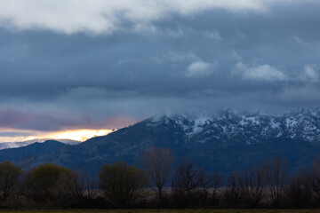 clouds over the mountains